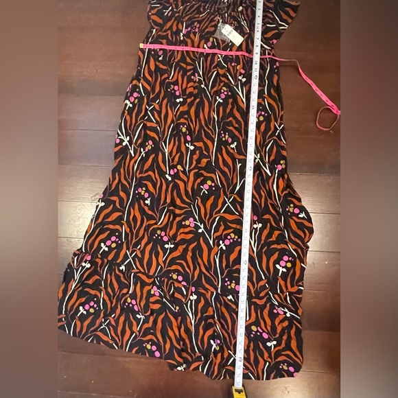 nwt anthropologie arielle sleep Vibrant Orange and Black Maxi Dress - Picture 3 of 8